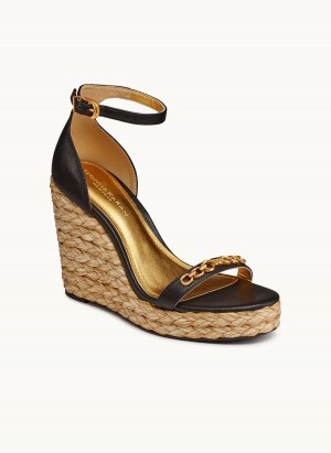 Podpätky Donna Karan Yulissa Ankle Remienkove Espadrille Čierne | SK_DK69945