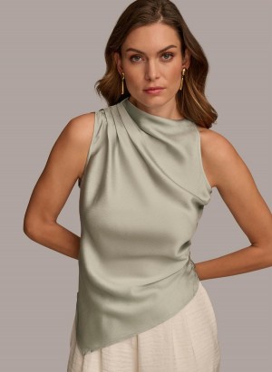 Sweaters and Tops Donna Karan Ruched With Angled Hem Siva | SK_DK25340