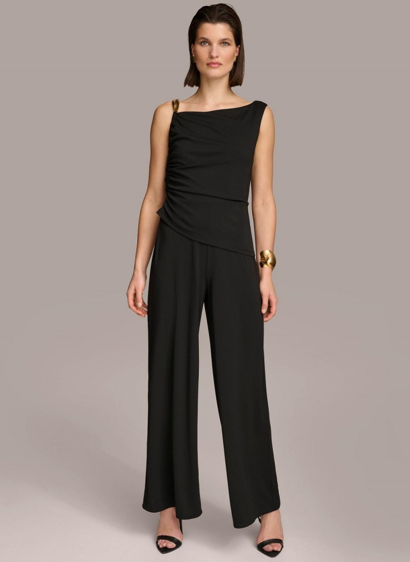 Kombineza Donna Karan Jumpsuit With Hardware Čierne | SK_DK47236