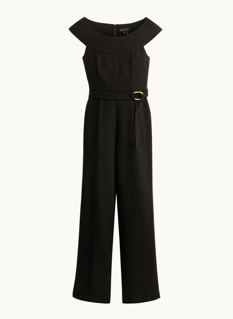 Kombineza Donna Karan Jumpsuit With Hardware Belt Čierne | SK_DK31268