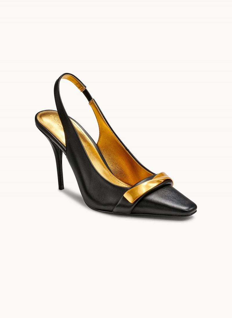 Podpätky Donna Karan Sayer Slingback Čierne | SK_DK94136