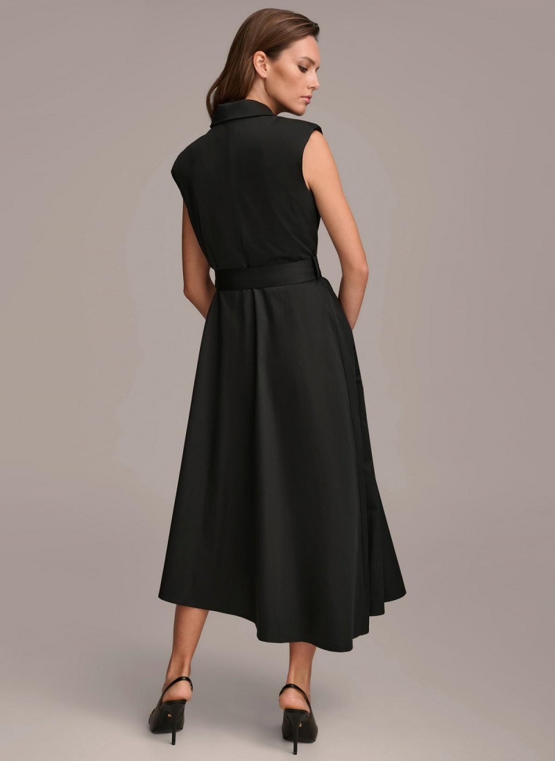 Saty Donna Karan Belted Asymmetrical Čierne | SK_DK22501