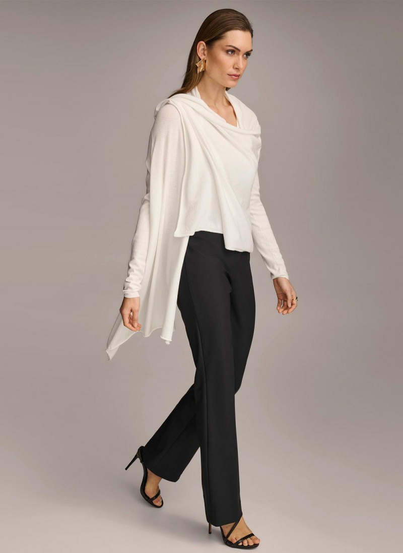 Sweaters and Tops Donna Karan Long Sleeve Drape Cardigan Krém | SK_DK85067