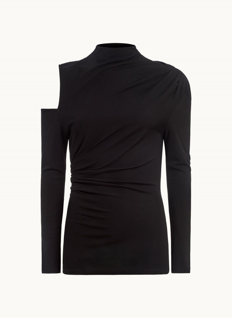 Sweaters and Tops Donna Karan Mock Neck With Cold Shoulder Čierne | SK_DK80020