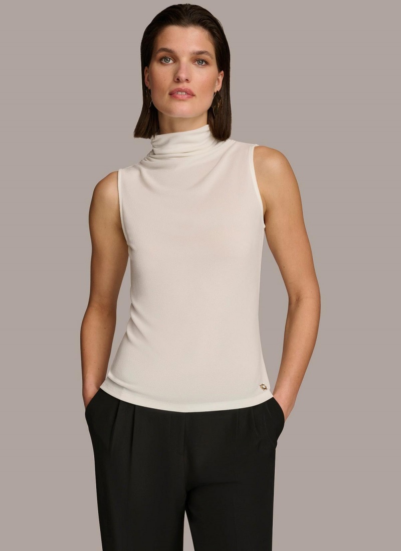 Sweaters and Tops Donna Karan Mockneck Krém | SK_DK58750