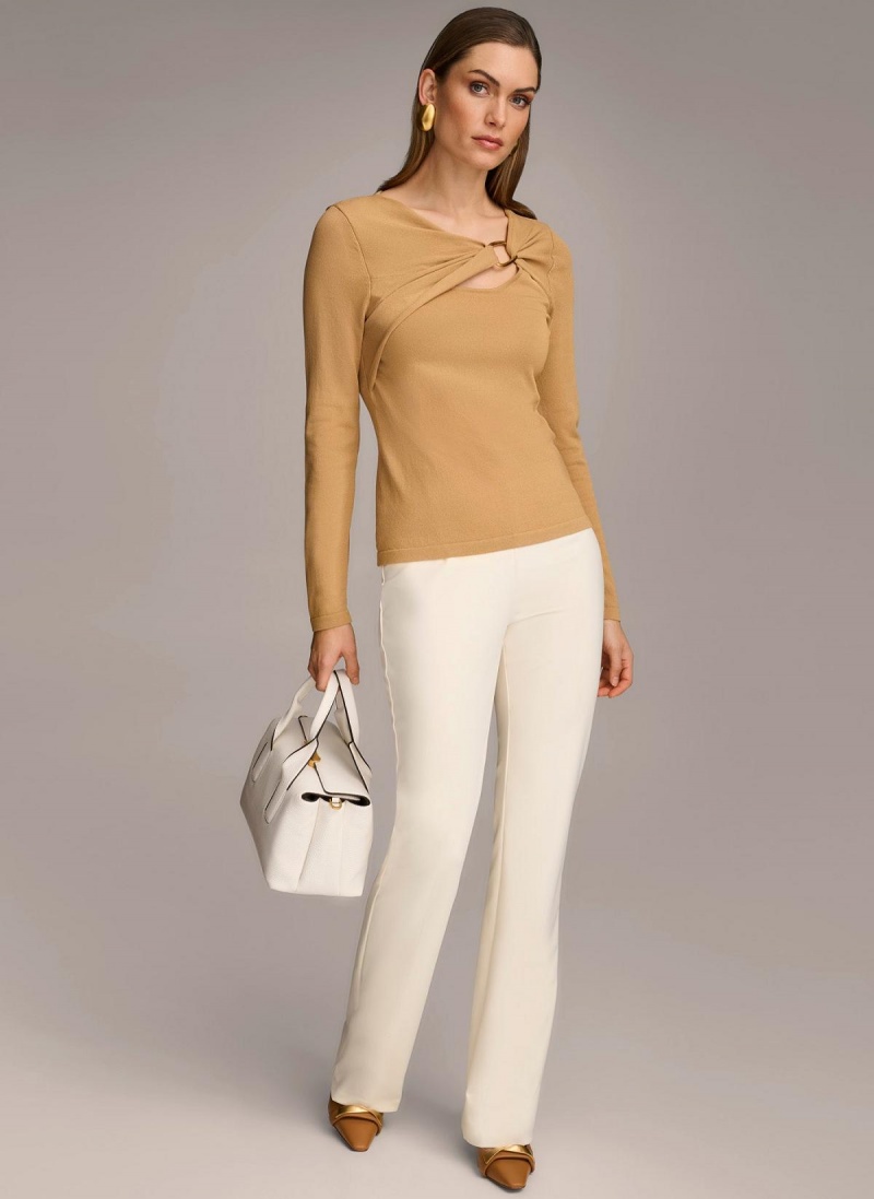 Sweaters and Tops Donna Karan Prackou Hardware Hnede | SK_DK90515