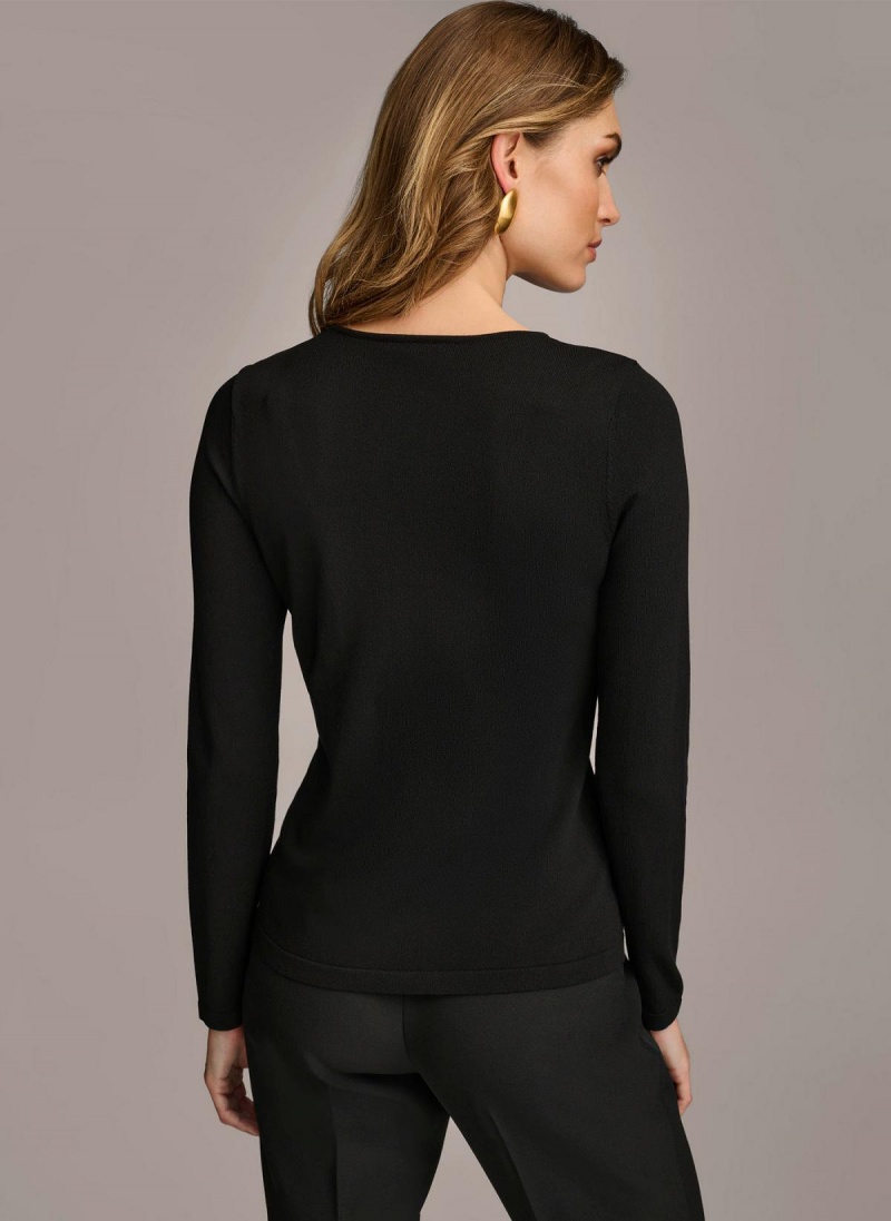 Sweaters and Tops Donna Karan Prackou Hardware Čierne | SK_DK84206