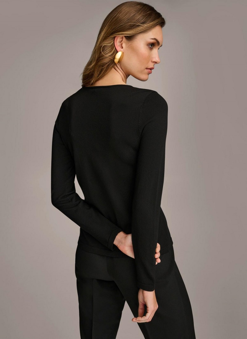 Sweaters and Tops Donna Karan Prackou Hardware Čierne | SK_DK84206