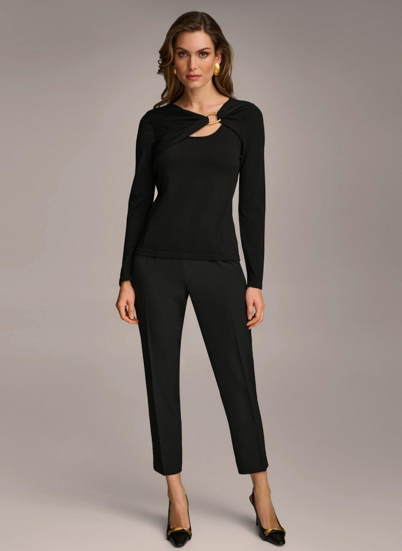 Sweaters and Tops Donna Karan Prackou Hardware Čierne | SK_DK84206