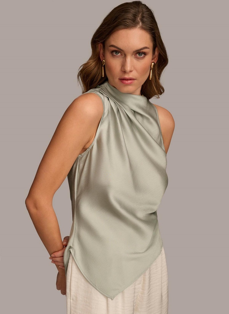 Sweaters and Tops Donna Karan Ruched With Angled Hem Siva | SK_DK25340