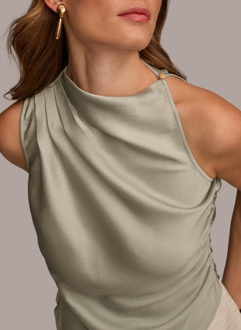 Sweaters and Tops Donna Karan Ruched With Angled Hem Siva | SK_DK25340