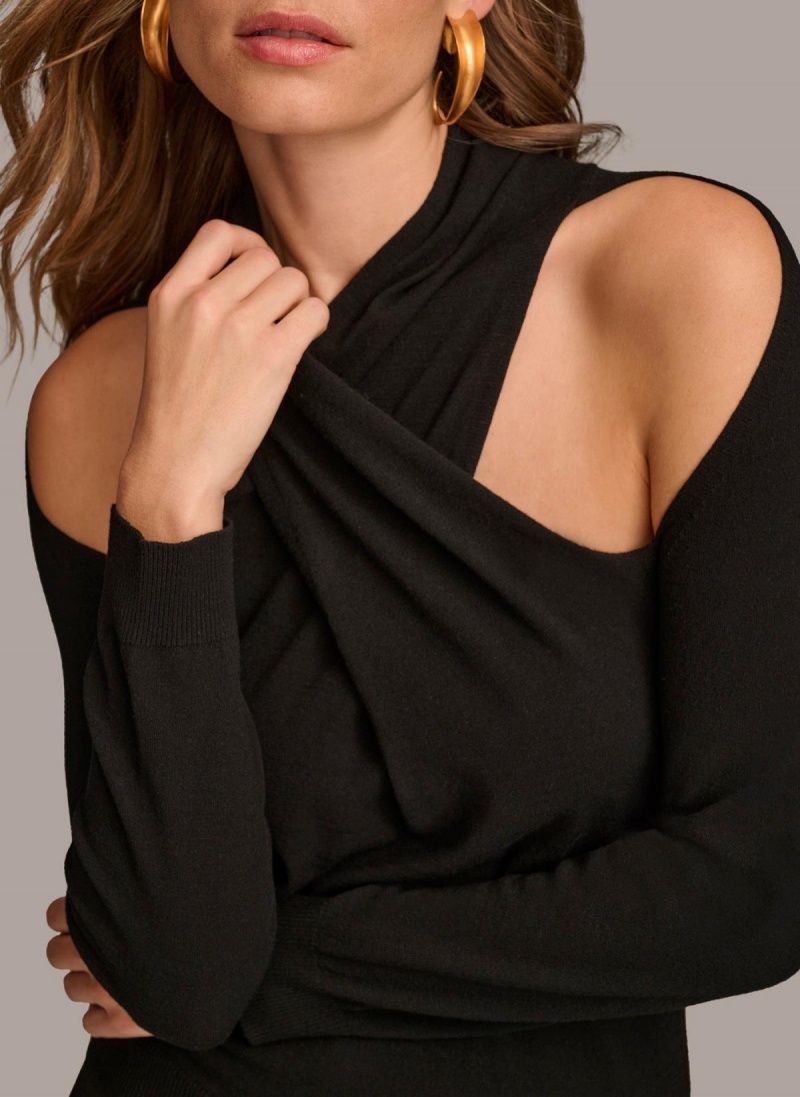 Sweaters and Tops Donna Karan Twist Front Čierne | SK_DK49863