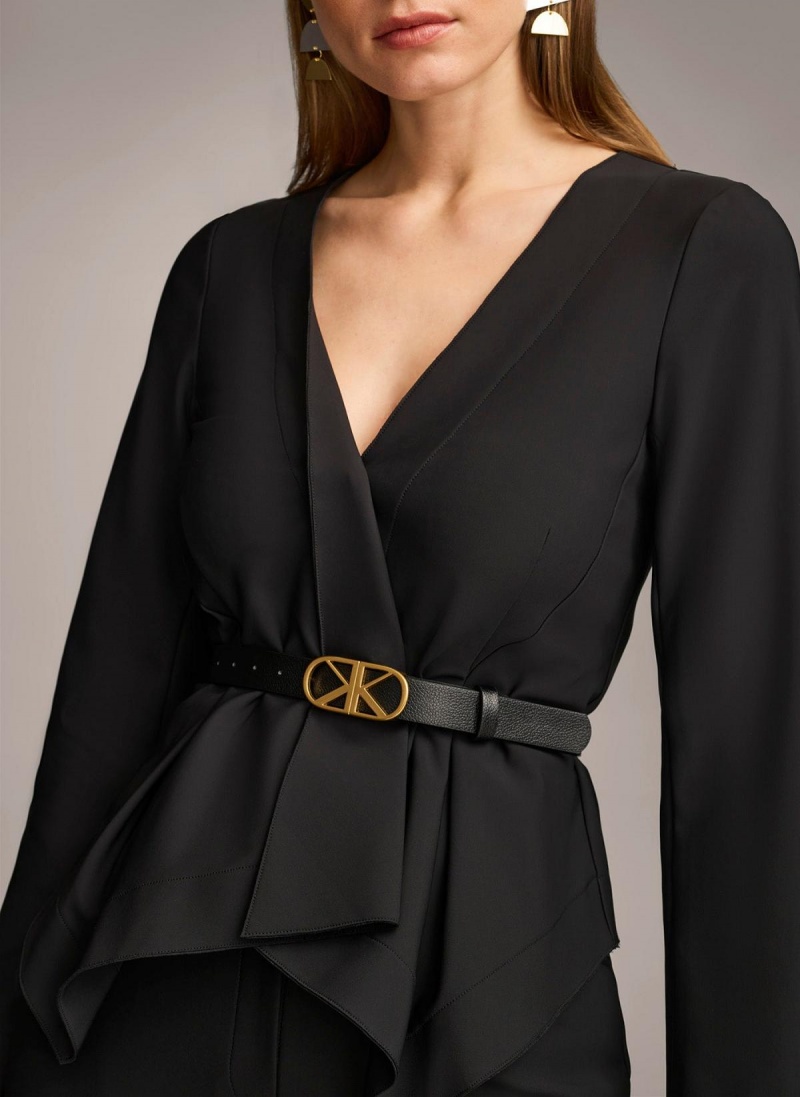 Sweaters and Tops Donna Karan Wrap Jacket With Belt Čierne | SK_DK47914