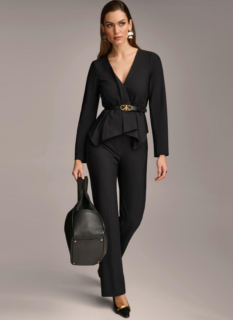 Sweaters and Tops Donna Karan Wrap Jacket With Belt Čierne | SK_DK47914