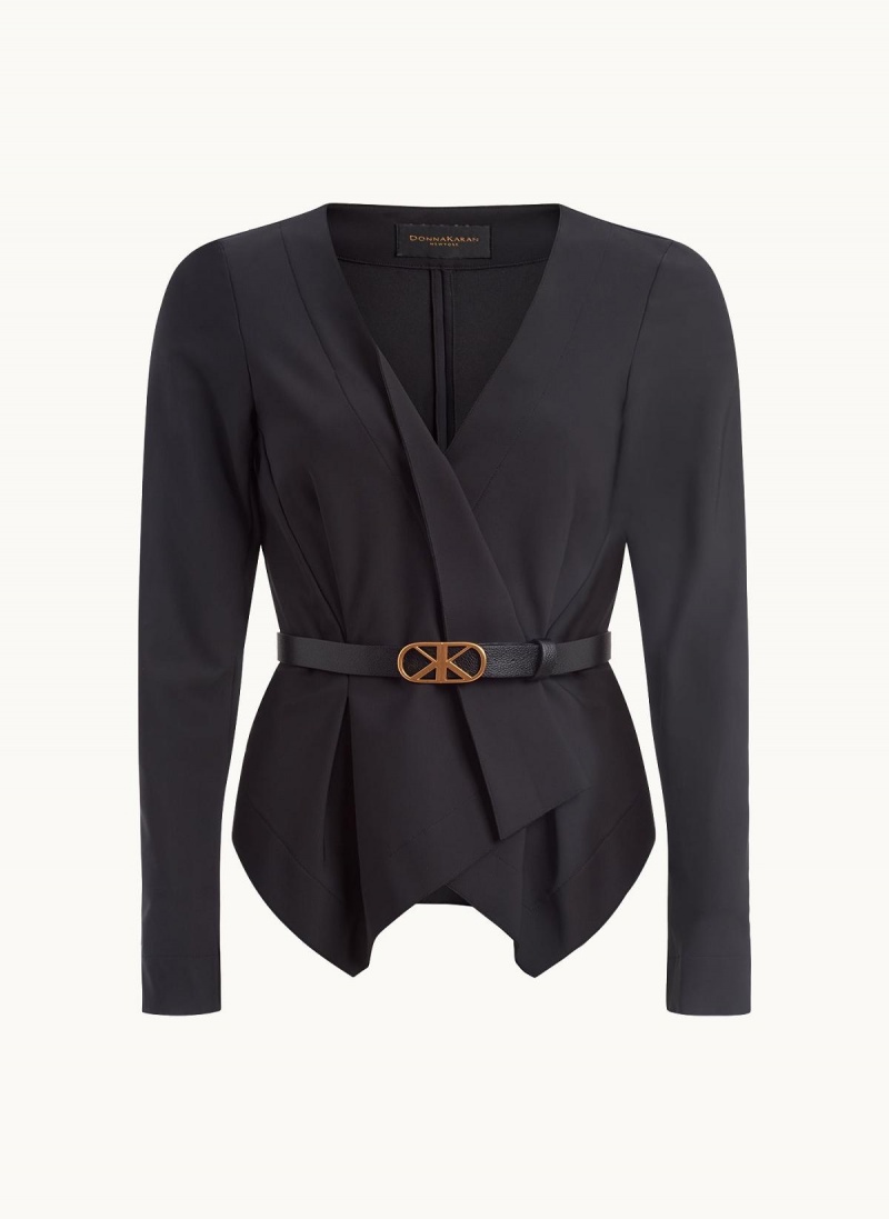 Sweaters and Tops Donna Karan Wrap Jacket With Belt Čierne | SK_DK47914