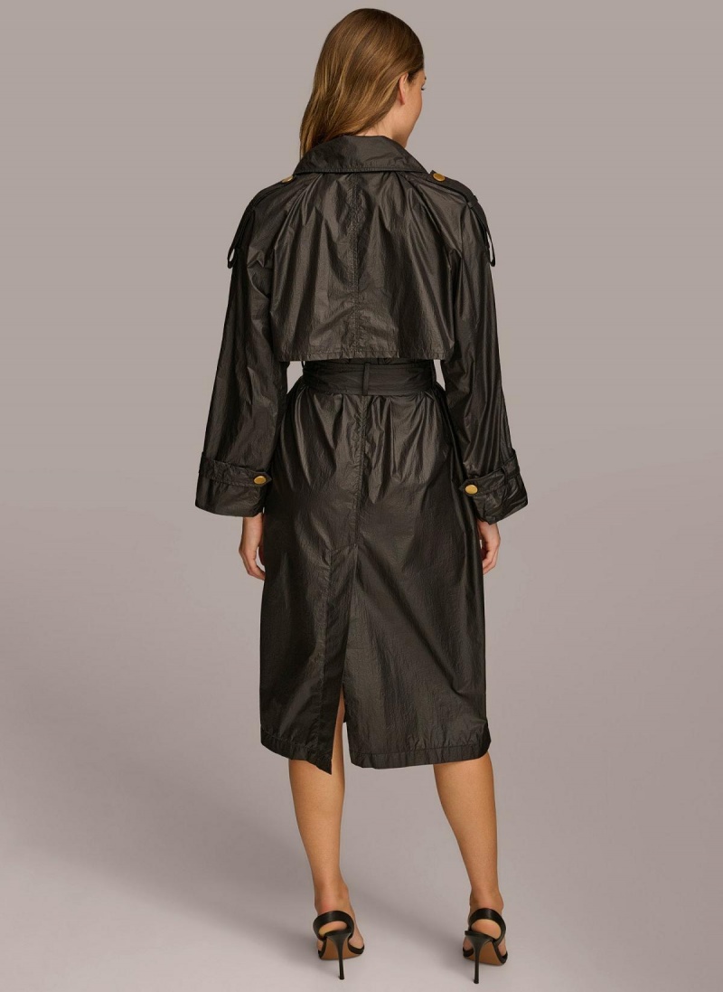 Vrchné Odevy Donna Karan Belted Light Weight Trench Čierne | SK_DK67737