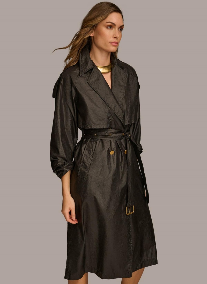 Vrchné Odevy Donna Karan Belted Light Weight Trench Čierne | SK_DK67737