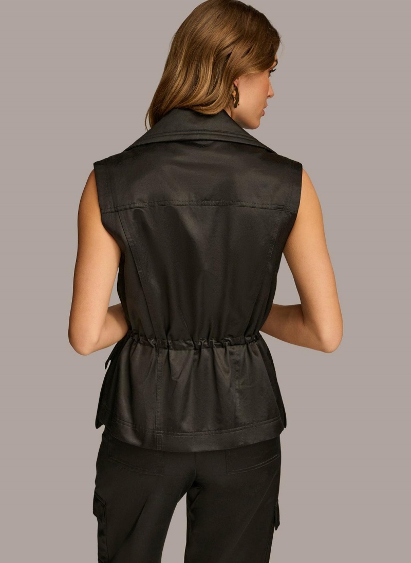 Vrchné Odevy Donna Karan Belted Vest Čierne | SK_DK40767